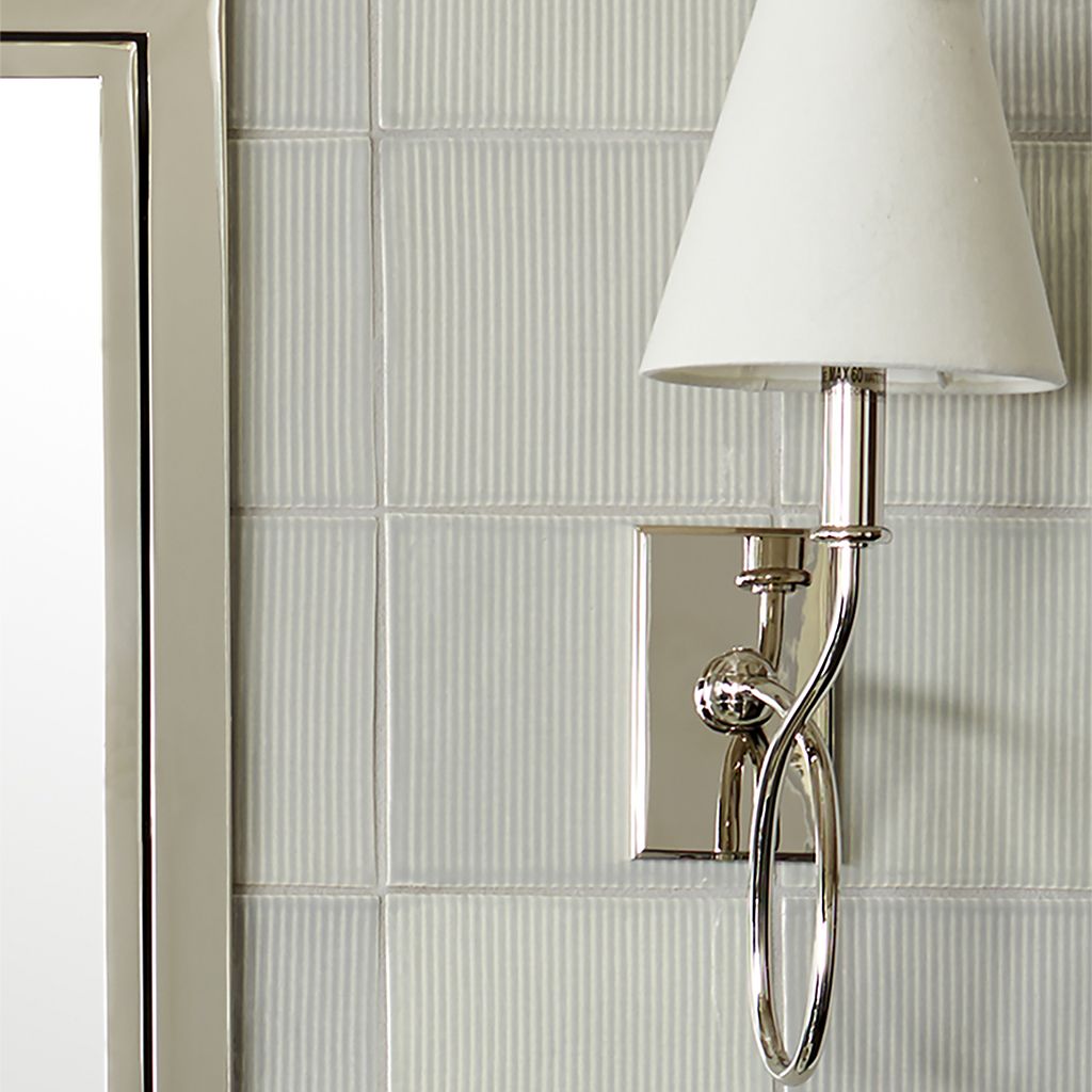 Blue Note Wall Mounted Single Arm Sconce with Fabric Shade