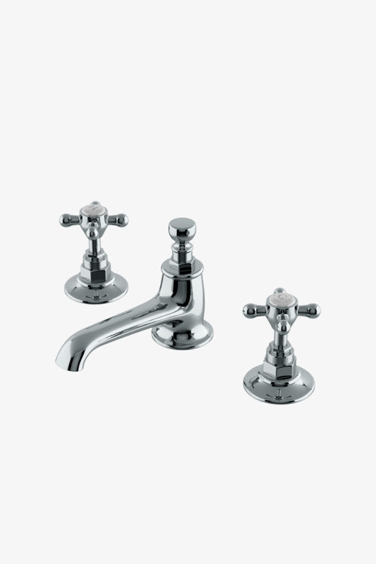 Highgate Low Profile Three Hole Deck Mounted Lavatory Faucet with Metal Cross Handles